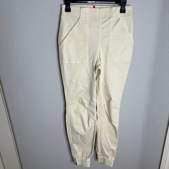 Spanx Stretch Twill Cargo Joggers In Parchment Size Medium - Picture 2 of 4